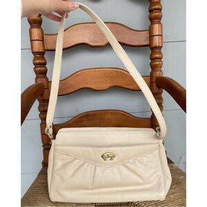 Vintage Y2K Etienne Aigner Beige Leather Shoulder Bag